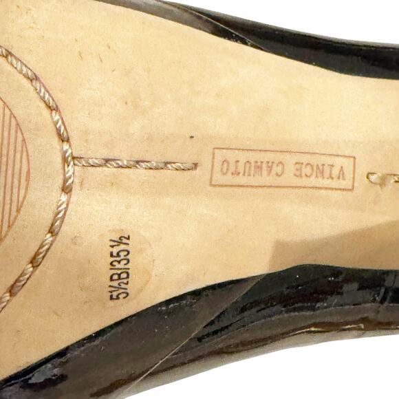 Vince Camuto Kira Patent Leather Peep-Toe Platform Pumps in Black Size 5.5B - Picture 7 of 10